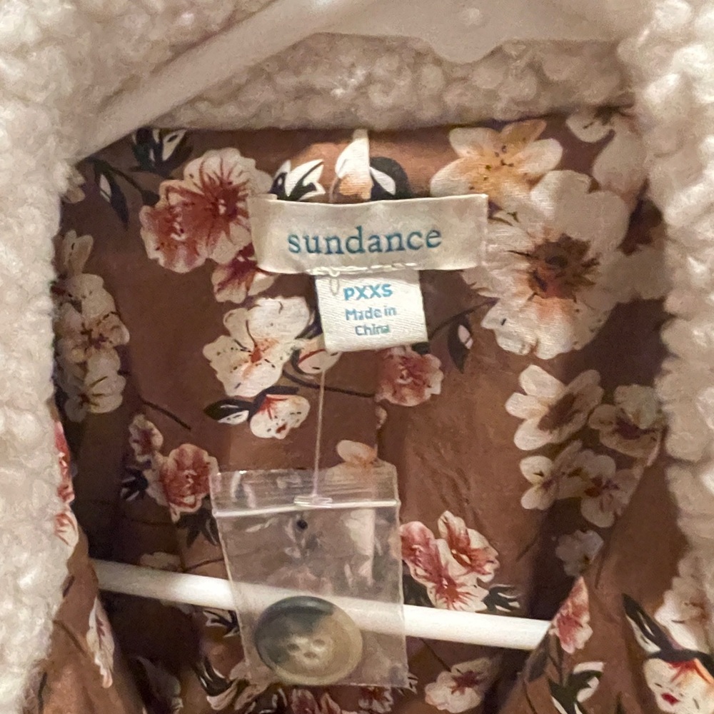 Sundance Edith Pink Plaid Jacket with Shearling Collar PXXS - Picture 2 of 2